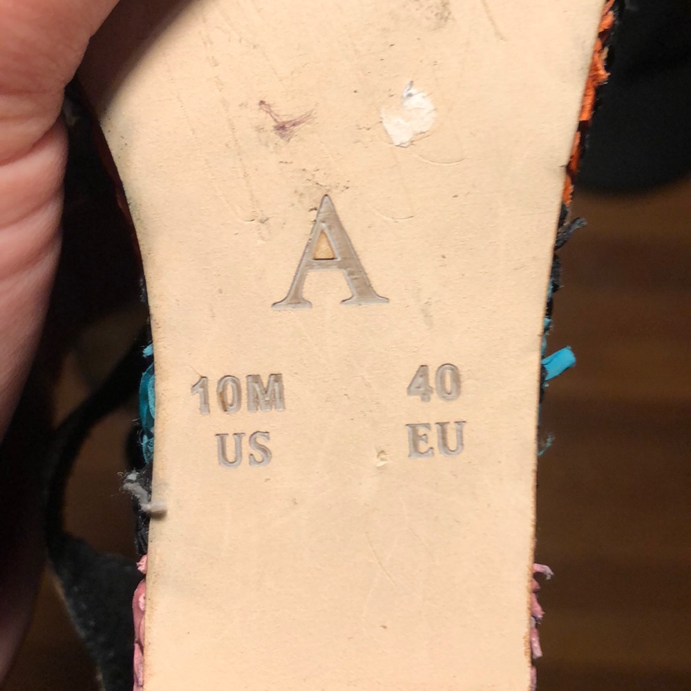 ANTHROPOLOGIE: rainbow, wedges, size 10 - Picture 3 of 3